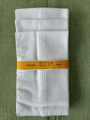 Beyaz Mendil, 12 Adet, %100 Pamuk, 39x39 cm.